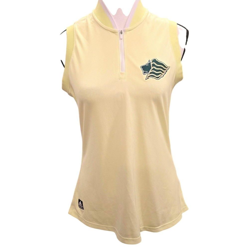 Adidas Livingston High School Lions Womens S Yellow Sleeveless Golf Polo GU6213
